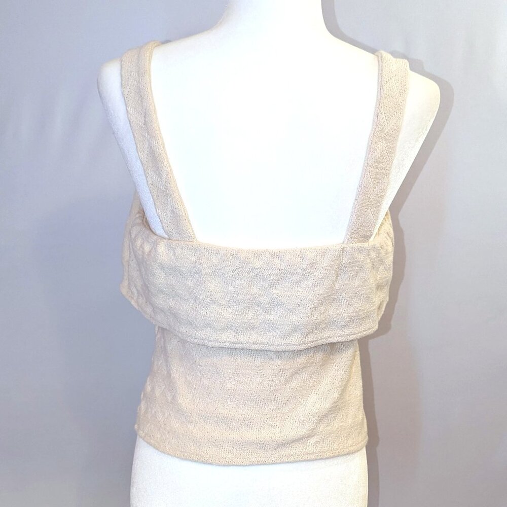 Madewell | Crochet Ruffle Cotton Tank Top in Cream | Size Small - Picture 4 of 11